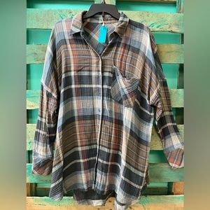 Free People Button Down Shirt Size M